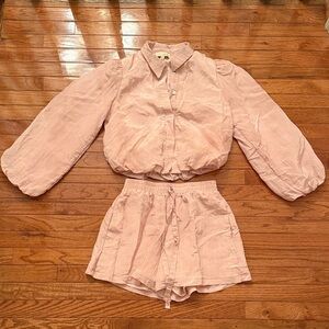 Pinch Pink Blouse and Shorts Set